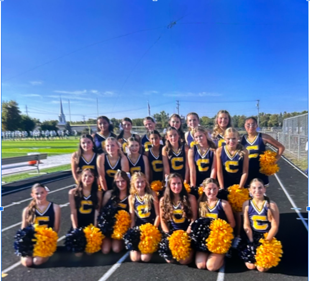 The 8th grade cheer team starts off a successful year