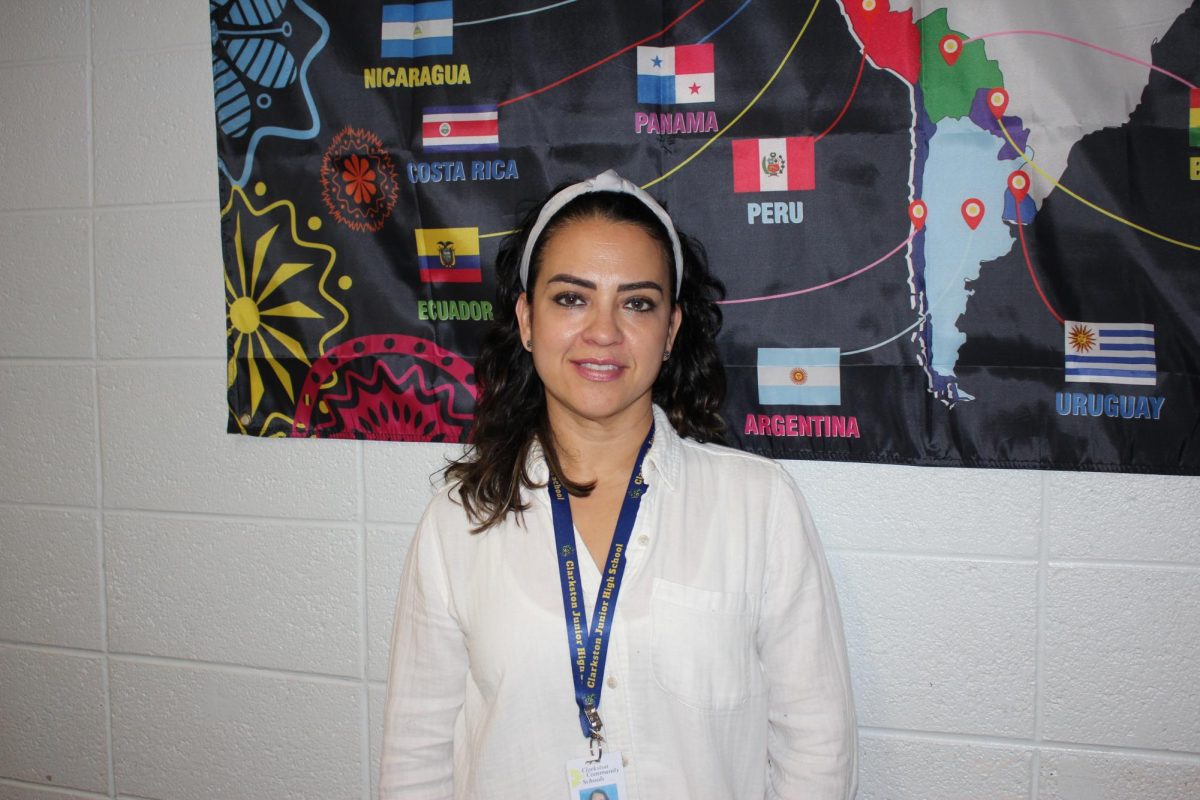 Señora Valdez-Garcia in her classroom.