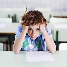 Child stressed in school.